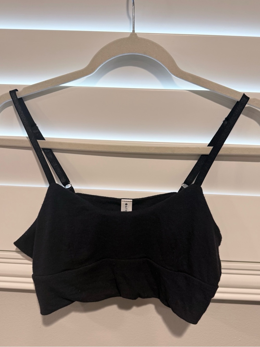 Athleta Black Ribbed Sleep Bra